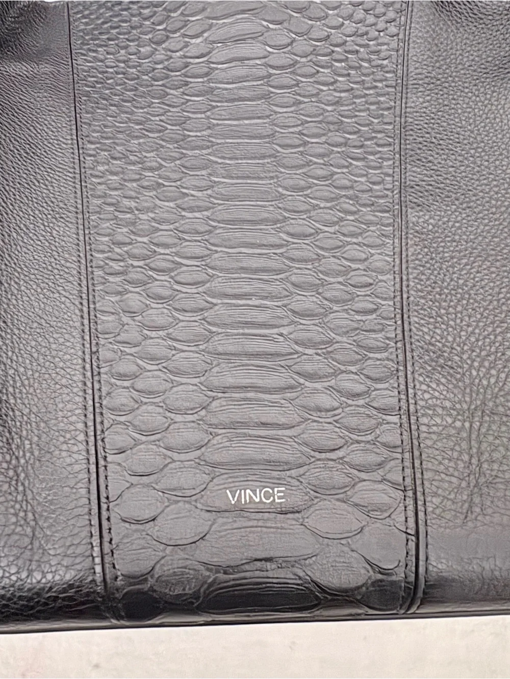 Vince Modern V Stamped Python Medium Hobo bag